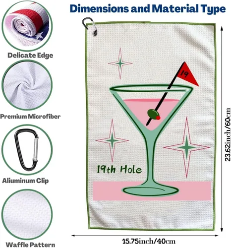 Miniatura 2 de Divertida toalla de golf, toallas de golf impresas para bolsas de golf con clip, regalo de golf para hombres, marido, novio, papá, regalos