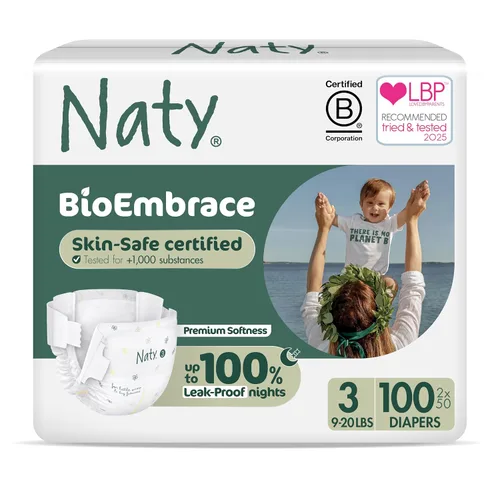 Miniatura 18 de Naty BioEmbrace - Pañales para bebé, certificado seguro para la piel sensible, protección contra fugas de hasta el 100 %, suavidad a base