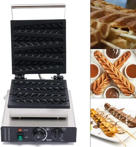 Miniatura 9 de Máquina de gofres comercial, máquina de gofres antiadherente, máquina de gofres para restaurante que hace gofres individuales con controles
