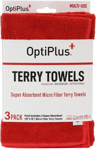 Miniatura 7 de OptiPlus 16" x 16" Toallas de Terry de Microfibra Tratadas con Silvadur 930 Antimicrobial - Azul