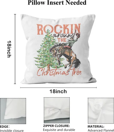 Miniatura 6 de Decoración navideña occidental: fundas de almohada de 18 x 18 pulgadas para dormitorio y sofá, decoración de árbol