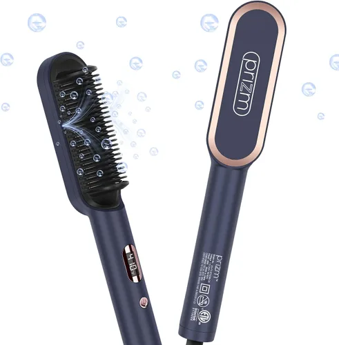 Miniatura 10 de Cepillo alisador de pelo Prizm, calentamiento rápido en 20 segundos, peine alisador de pelo con iones negativos y menos encrespamiento, 4 ajustes