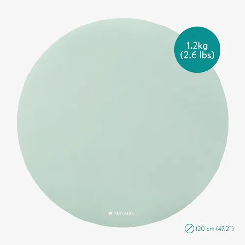 Miniatura 6 de Navaris Esterilla de yoga redonda – 47 pulgadas de diámetro de 1/4 pulgadas de grosor – Alfombrilla antideslizante para cardio, entrenamiento