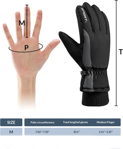 Miniatura 2 de Guantes de esquí Guantes de invierno impermeables y transpirables para clima frío, guantes de nieve para hombres y mujeres