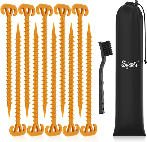 Estacas de arena para playa, anclaje de suelo de 11 pulgadas, estaca de arena para la playa y el césped para asegurar animales, tiendas de campaña,