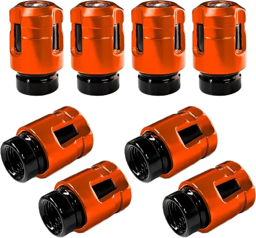 Miniatura 10 de Yourkar 4 tapas de vástago de válvula de neumático de automóvil, cubiertas de válvula de rueda de aleación de aluminio de forma única, resistentes a