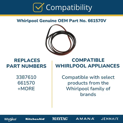 Miniatura 5 de Whirlpool Cinturón de tambor para secadora