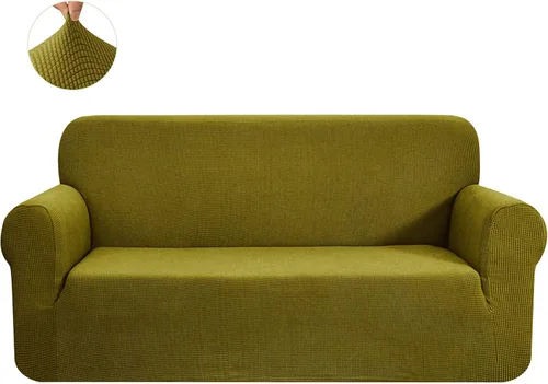 Miniatura 30 de CHUN YI - Funda elástica de 1 pieza para sillón grande, funda protectora suave de Jacquard con elastano, detalle de cuadros y parte inferior