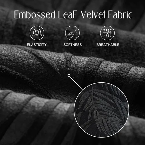 Miniatura 2 de 2 Piezas de Funda de Sillón de Terciopelo en Relieve con Funda de Cojín Separada, Funda de Sofá de Tacto Suave y Elegante, Funda de Sofá