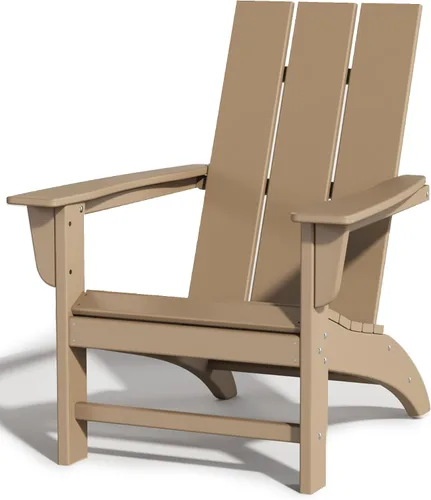 Miniatura 9 de Silla Adirondack de Madera Sintética Adiromoti, Sillas de Patio Resistente a Todo Clima, Aspecto de Madera, Silla Pre-Ensamblada para Fuego al Aire