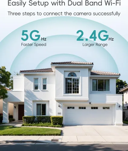 Miniatura 6 de ZUMIMALL Cámara de Seguridad Inalámbrica para Exteriores 3MP HD Negra, WiFi 2.4G/5G, Grabación 24/7 con Alimentación por Cable Seguimiento