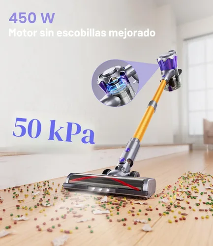 Miniatura 2 de MBYULO - Aspiradora inalámbrica de mano, vertical para hogar, liviana, 400 W, 38 kPa potente succión, batería recargable hasta 50 minutos