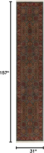 Miniatura 2 de Unique Loom Sahand Collection - Alfombra de área Alexander (2 pies 7 pulgadas x 13 pies 1 pulgada, azul claro/marrón claro)