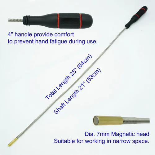 Miniatura 2 de GUTIMORE - Herramienta de recogida magnética flexible, 25 pulgadas de largo, imán doblado de serpiente, pastilla magnética flexible de 2 libras