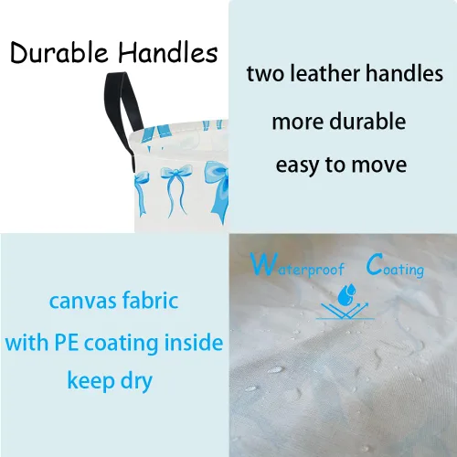 Miniatura 4 de NTAOHAMPER Cesta de lavandería, cesta de lavandería, cesta de guardería de bebé, contenedor de almacenamiento impermeable, cesta organizadora