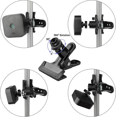 Miniatura 5 de iTODOS Paquete de 2 abrazaderas de clip para Blink Outdoor 4 (4ª generación)/(3ª generación)/XT/XT2/Mini, soporte de metal, soporte de cámara