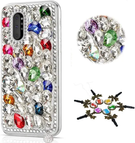 Miniatura 8 de Sparkle - Funda compatible con Samsung Galaxy Note 10, elegante funda 3D hecha a mano con diseño de diamantes de imitación, diseño de mariposas