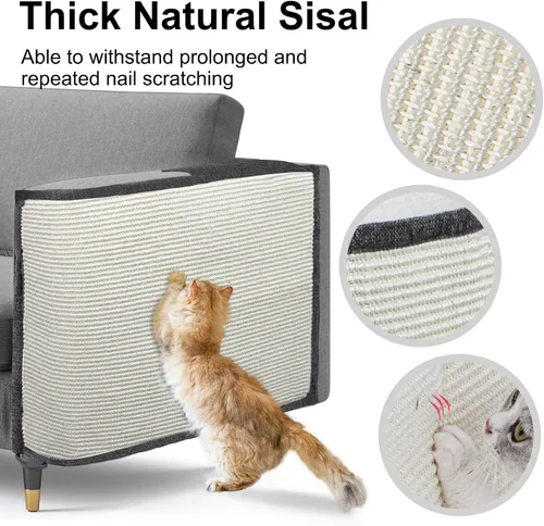 Miniatura 4 de Protector de Sofá contra Arañazos de Gato, 27.6" L*19.6" A Almohadilla Protectora de Muebles contra Arañazos de Gato Protector de Brazo de Sofá
