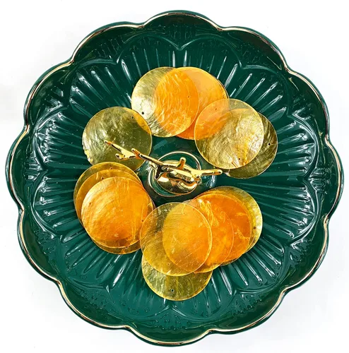 Miniatura 4 de Heyiwell 20 carcasas redondas color naranja con agujeros para decoración del hogar, manualidades, campanillas de viento de 2 pulgadas