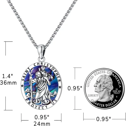 Miniatura 151 de Eusense San Miguel San Cristóbal San Benito San Judas Virgen María Collar chapado en oro 925 joyería religiosa para hombres y mujeres, collar