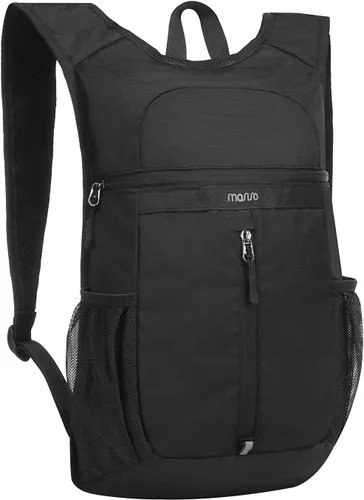Miniatura 8 de MOSISO Mochila de senderismo ligera para senderismo, mochila plegable para viajes, bolsa de hombro plegable con bolsillo vertical frontal