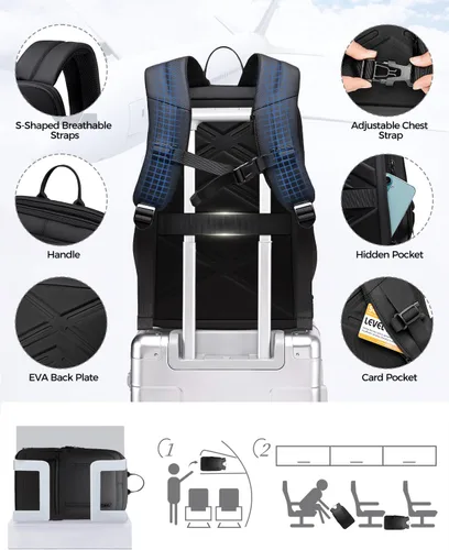 Miniatura 5 de Fenree.geer Mochila de trabajo para hombre, mochila expandible con puerto de carga USB C, resistente al agua, mochila para laptop de 15.6 pulgadas