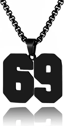 Miniatura 146 de Collar de Número Dorado para Hombre, Cadena de Acero Inoxidable con Colgante de Número para Atletas, Joyería Deportiva Personalizada para Niños