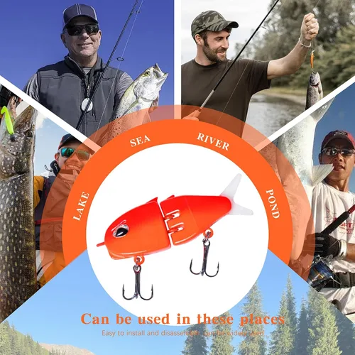 Miniatura 7 de Paquete de 7 Mini Cebo Deslizante, Cebo Deslizante Raptor, Señuelos de Pesca Swimbait para Agua Dulce y Salada, Increíble Regalo de Equipo de Pesca