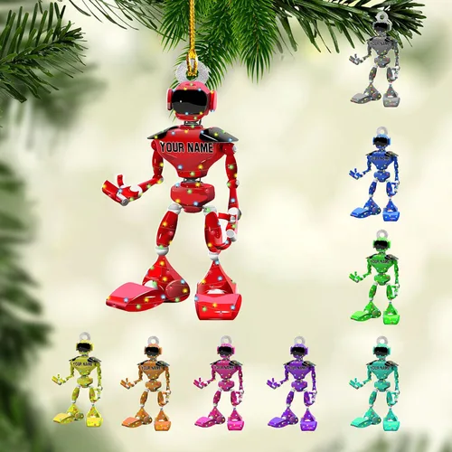 Miniatura 19 de Adorno de robot personalizado 2025, adornos de robot para árbol de Navidad, adorno de robótica, decoración colgante para árbol de Navidad (Robot1)
