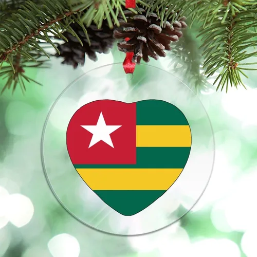 Miniatura 28 de Adorno de Navidad personalizado de la bandera de Venezuela 2023, adornos de corazón para árboles de Navidad, acrílico país, ciudad, recuerdo