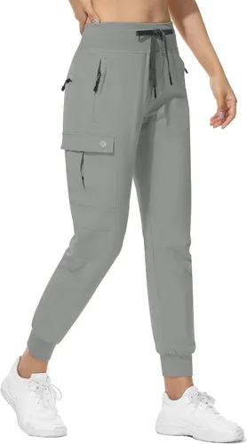 Miniatura 26 de RlaGed - Pantalones tipo cargo de senderismo para mujer, pantalones deportivos ligeros, de secado rápido, resistentes al agua, para pesca y al aire