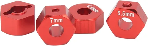 Miniatura 4 de Cubo de rueda RC, 4 piezas de aleación de aluminio RC hexagonal, cubo de neumático de vehículo RC, juego de accesorios para 1/10 Slash 4x4 rustler