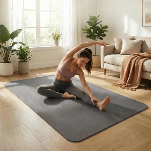 Miniatura 6 de Esterilla grande de yoga de 6'x 4' (72"x 48") — Esterilla de ejercicio extra ancha de 1/4" y 1/3" de 183cm x 122cm, gran esterilla de ejercicio