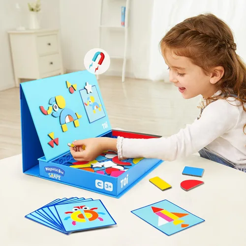 Miniatura 2 de Toi Juguetes magnéticos para niños, cajas de rompecabezas magnéticas con tablero de juego para niños de 3 a 8 años, juguete de mesa preescolar
