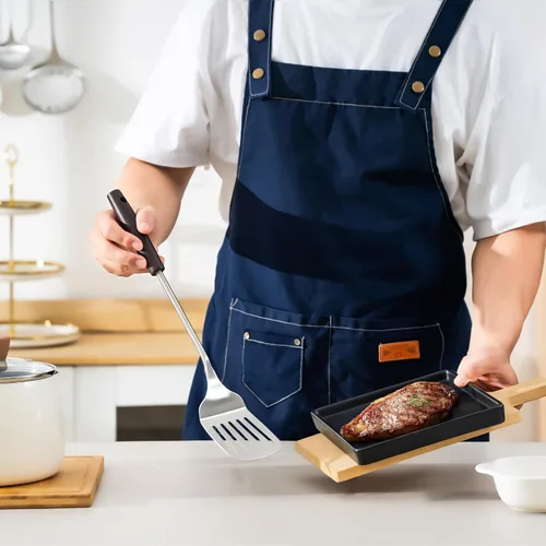 Miniatura 6 de FJNATINH Utensilios de cocina - Espátula, cucharón, cuchara espumadora, espátula ranurada - Juego de 4 utensilios de wok de acero inoxidable