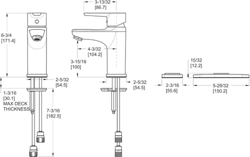 Miniatura 2 de Pfister Pfirst LG142060K - Grifo moderno para lavabo de baño, manija única, un agujero, acabado de níquel cepillado, LG142060K