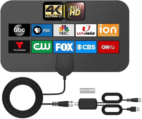 Miniatura 11 de Antena de TV digital HD mejorada 2025 para interiores para Smart TV, amplificador de largo alcance de más de 980 millas, amplificador de señal de TV