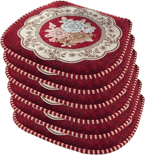 Miniatura 24 de EORNOW Juego de cojines para silla de comedor con lazos, juego de 1/2/4, almohadillas antideslizantes para silla de comedor con funda extraíble