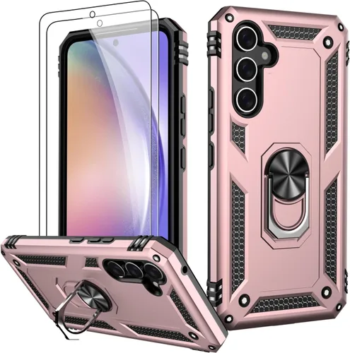 Miniatura 26 de LUMARKE Funda para Galaxy A51 4G con protector de pantalla, supera los 16 pies, probada en caídas, de grado militar, con soporte de anillo Rojo