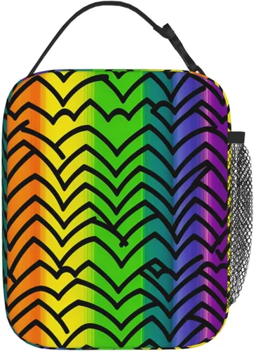 Miniatura 2 de Lonchera con aislamiento para mujer, bolsa de almuerzo con diseño de arco iris y orgullo gay para el trabajo, picnic, portátil