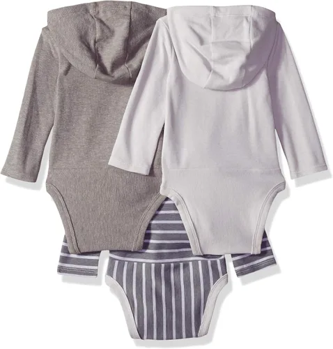 Miniatura 23 de Hanes Body de manga larga para bebé, sudadera con capucha para niños y niñas, paquete de 3