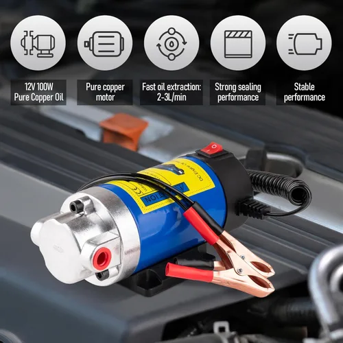 Miniatura 2 de Bomba extractora de aceite 12V 100W, bomba de transferencia de fluido ultra silenciosa para aceite de motor, fluido de transmisión, cambio de aceite