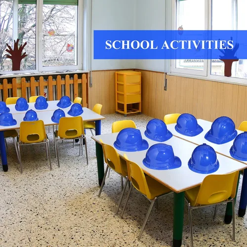 Miniatura 6 de Sumind Paquete de 48 sombreros de fiesta de construcción para niños, casco de plástico para trabajadores, juguete a granel para niños de 3 a 8 años