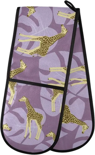 Miniatura 38 de ZZXXB Spring Bird - Guantes de cocina dobles con diseño floral de mariposa, resistentes al calor, antideslizantes, extra largos de 7 x 35 pulgadas
