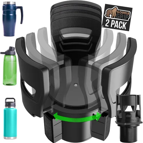 Miniatura 12 de GORILLA GRIP A la espera de patente Expansor de portavasos para coche, mantiene seguras las tazas grandes de bebidas, se expande para ajustarse a