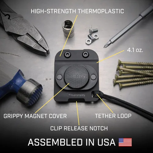 Miniatura 6 de MagMaster Soporte magnético para herramientas – Imán fuerte con clip para cinturón para tornillos, clavos, martillo, dados, alicates