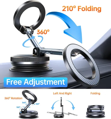 Miniatura 16 de Coolpow【Más Nuevo Soporte Magnético de Teléfono al Vacío para Automóvil Soporte de Montaje【Succión de Vacío Móvil】carmount 2.0 Magsafe Soporte