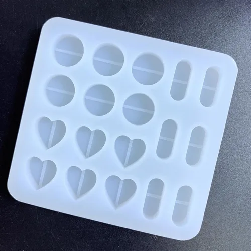 Miniatura 7 de Molde de relleno de resina de silicona con forma de corazón para colada de llavero colgante