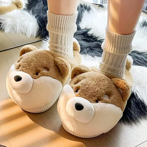Miniatura 5 de RAGEFIVE Lindas pantuflas de vaca para mujeres y niñas, pantuflas de algodón de felpa mullida para el hogar, para interiores y exteriores