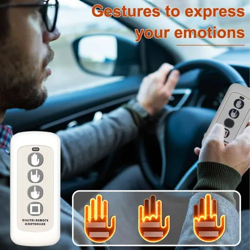 Miniatura 5 de Luz de dedo para automóvil con control remoto, divertida iluminación LED de gestos con 3 modos, recordatorio de advertencia de luz de señal